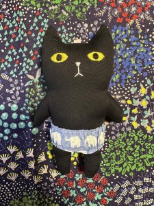 画像1: まめ屋：着せかえぱんつねこ　黒 (1)