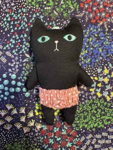 画像1: まめ屋：着せかえぱんつねこ　黒 (1)