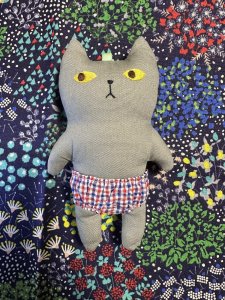 画像1: まめ屋：着せかえぱんつねこ　グレー (1)