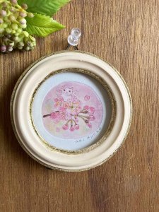 画像1: ドレミかんぱにー：彩色版画・原画「桜の精」（一部寄付） (1)