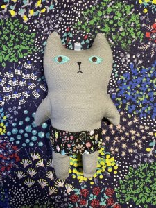 画像1: まめ屋：着せかえぱんつねこ　グレー (1)
