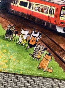 画像5: ドレミかんぱにー：ふわふわハンカチ「猫球電車は２２２２系」（一部寄付） (5)