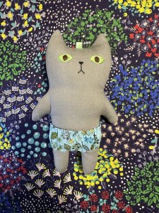 画像1: まめ屋：着せかえぱんつねこ　グレー (1)