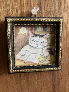 画像1: ドレミかんぱにー：水彩画・原画「眠くなっちゃった」（一部寄付） (1)