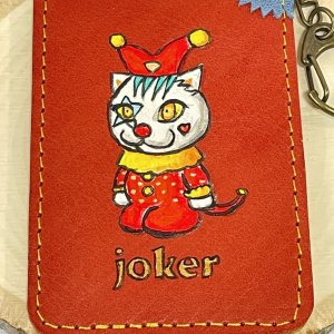 画像4: Nick9：本革の手描きトランプキーホルダー　ピエロ (4)