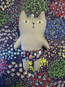 画像1: まめ屋：着せかえぱんつねこ　グレー (1)
