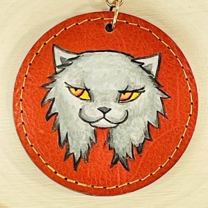 画像2: Nick9：本革の手描きアートキーホルダー　イーロウ (2)