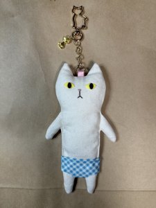 画像1: まめ屋：ぱんつねこリップケース　白 (1)