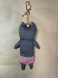 画像1: まめ屋：ぱんつねこリップケース　グレー