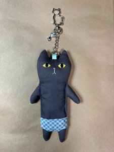 画像1: まめ屋：ぱんつねこリップケース　グレー (1)