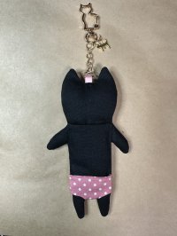 画像1: まめ屋：ぱんつねこリップケース　黒