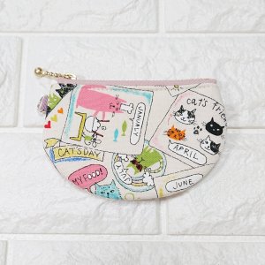 画像1: sayco：ミニファスナーポーチ（アイボリー）「全額寄付」 (1)