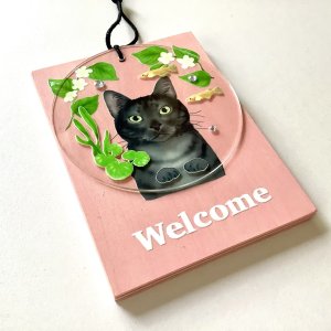画像2: 9nyan：Welcome プレート ＊黒トラ＊ (2)