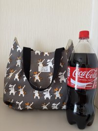 画像1: kiki：ねこ耳トートバッグ　グレー
