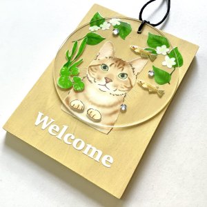 画像6: 9nyan：Welcome プレート ＊茶トラ＊ (6)