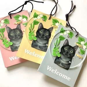 画像1: 9nyan：Welcome プレート ＊黒トラ＊ (1)