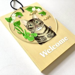 画像6: 9nyan：Welcome プレート ＊キジトラ＊ (6)