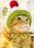 画像1: エビコのてしごと：ねこずきん（キミドリ） (1)