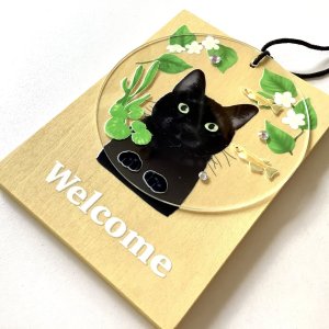 画像3: 9nyan：Welcome プレート ＊クロネコ＊ (3)
