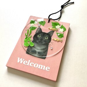 画像3: 9nyan：Welcome プレート ＊黒トラ＊ (3)