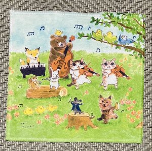 画像1: ドレミかんぱにー：ふわふわハンカチ「森の演奏会vol.2」（一部寄付） (1)