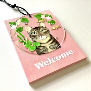 画像2: 9nyan：Welcome プレート ＊キジトラ＊ (2)
