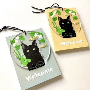 画像2: 9nyan：Welcome プレート ＊クロネコ＊ (2)