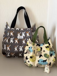 画像1: はんどめいどkiki：ねこ耳バッグ小(6種)
