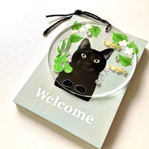 画像6: 9nyan：Welcome プレート ＊クロネコ＊ (6)