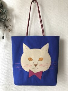 画像1: tu-ku：おめかしニャーバッグ(ブルー) (1)