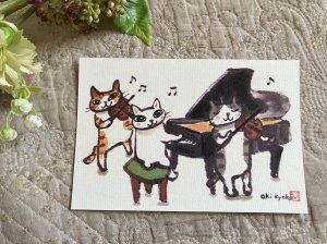 画像2: ドレミかんぱにー：和紙のポストカード　音楽4枚セットvol.1 (2)