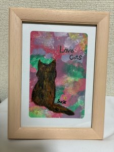 画像1: susk：額入り原画「あいねこ」 (1)