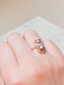 画像1: flowstar：ごめん寝猫リング「ハチワレ」1１号（一部寄付） (1)