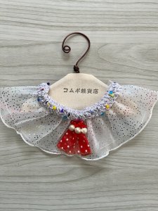 画像3: コムギ雑貨店： 箔プリントシフォンレース　シュシュ（2種） (3)