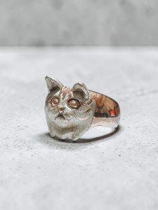 画像1: flowstar：つぶらな瞳長毛猫リング　11号 (1)
