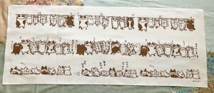 画像3: ドレミかんぱにー： 手ぬぐい横（手捺染）ぶら下がり猫と招き猫（一部寄付） (3)