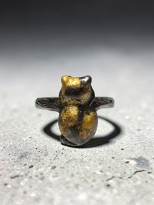 画像1: flowstar：24K金箔サビ猫ごめん寝リング　14号 (1)