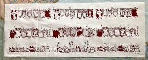 画像5: ドレミかんぱにー： 手ぬぐい横（手捺染）ぶら下がり猫と招き猫（一部寄付） (5)