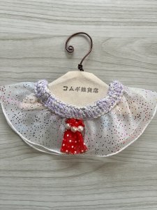 画像2: コムギ雑貨店： 箔プリントシフォンレース　シュシュ（2種） (2)