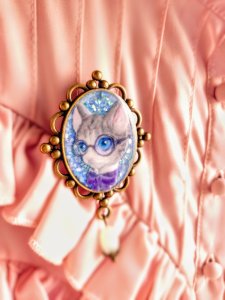 画像3: Jellyfish月まる：眼鏡猫ブローチ（全額寄付） (3)