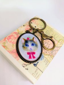 画像3: Jellyfish月まる：乗せっコいちご猫キーチャーム (3)