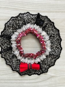 画像2: コムギ雑貨店：黒二段レース　シュシュ（2種） (2)