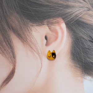 画像1: mofu-moe：猫の目輝く！イヤリングorピアス【サビ3】 (1)