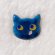 画像1: mofu-moe：七宝焼ブローチ【猫の顔・黒猫】 (1)