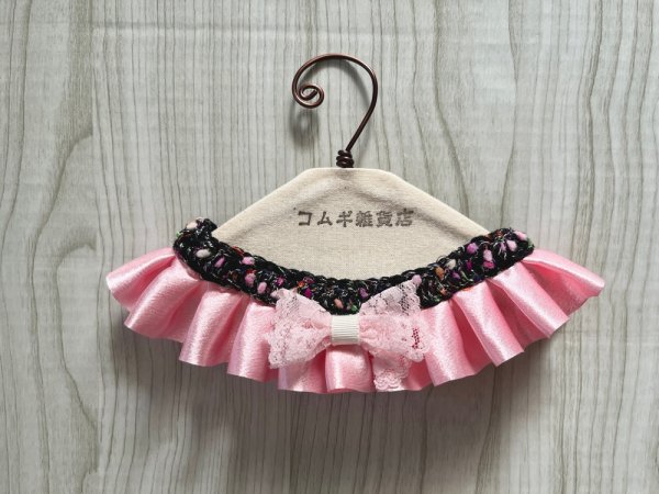 画像1: タックレースシュシュ・ピンク（30cm サイズ変更可） (1)