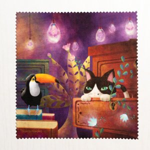 画像1: 月魚ひろこ：メガネ拭き＜猫ダンス＞ (1)