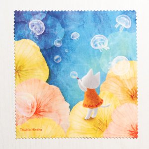 画像1: 月魚ひろこ：メガネ拭き＜しゃぼん玉とばそ＞ (1)