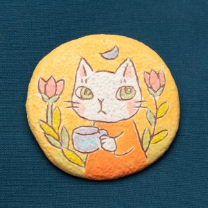 画像1: 月魚ひろこ：ブローチ（黄） (1)