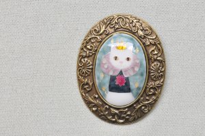 画像1: 七宝焼ブローチ【王様】 (1)