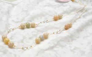 画像1: HitA：ビーズボールロングネックレス「マルチカラー」 (1)